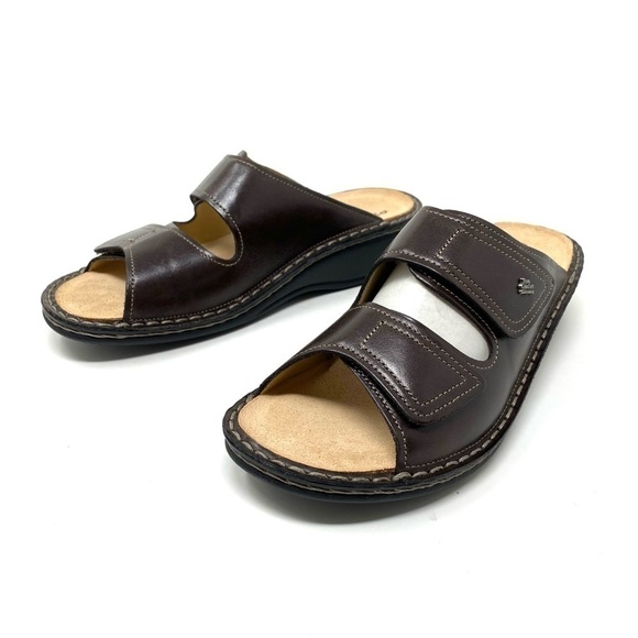 FINN COMFORT Leather Jamaika Slide sandal Senegal Kaffee